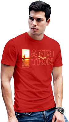 Fighterhero Printed Men Round Neck Red T-Shirt