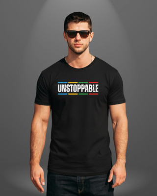 MODX Printed Men Round Neck Black T-Shirt
