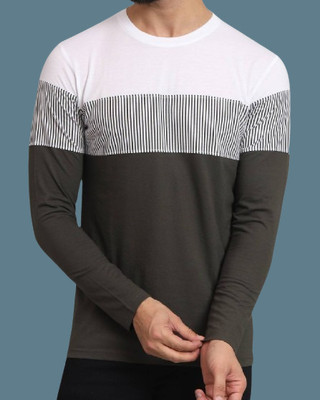 EMERALD Printed Men Round Neck Light Green T-Shirt