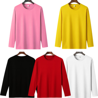 MISTY COLLECTION Solid Men Round Neck White, Yellow, Pink, Black, Red T-Shirt