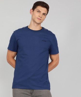 Calvin Klein Jeans Solid Men Round Neck Blue T-Shirt