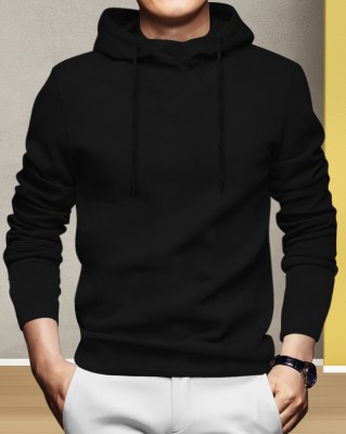 BLIVE Printed Men Hooded Neck Black T-Shirt