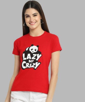 KIDDY STAR Graphic Print Women Round Neck Red T-Shirt