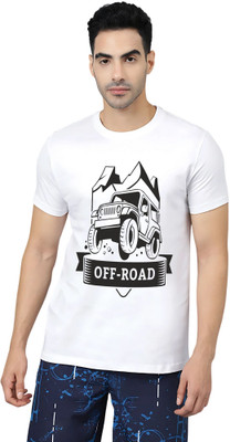 Ladies Haat Printed Men Round Neck White T-Shirt