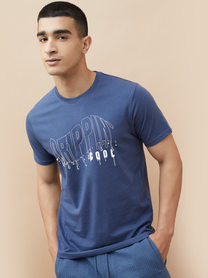 Fame Forever by Lifestyle Printed Men Crew Neck Blue T-Shirt