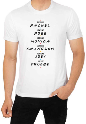 LV CARE Printed Men Round Neck White T-Shirt