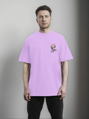 Moda Rapido Printed Men Round Neck Purple T-Shirt