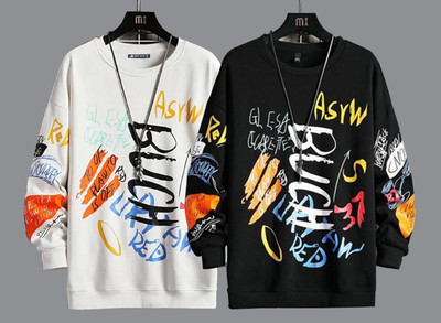 Kay Dee Printed Men Round Neck Black, White T-Shirt