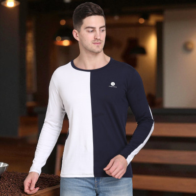 Faricon Trend Colorblock Men Round Neck Multicolor T-Shirt