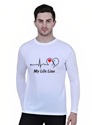 ALNIK Printed, Typography Men Round Neck White T-Shirt