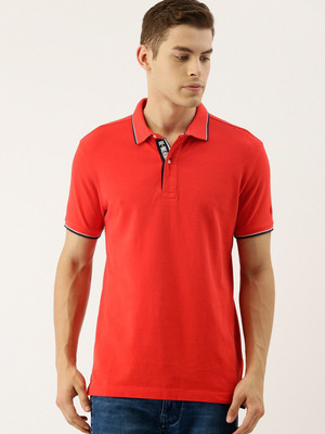 BEING HUMAN Solid Men Polo Neck Red T-Shirt