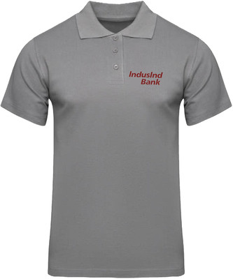GoobyDooby Printed Men Polo Neck Grey T-Shirt