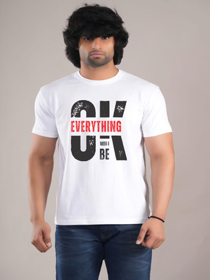 hesha Printed Men Round Neck White T-Shirt