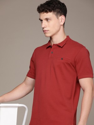 French Connection Solid Men Polo Neck Red T-Shirt