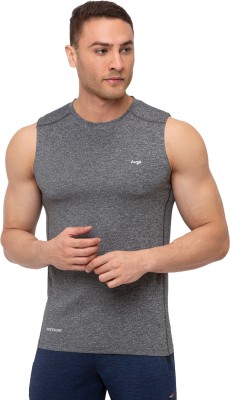 BERGE Solid Men Round Neck Grey T-Shirt