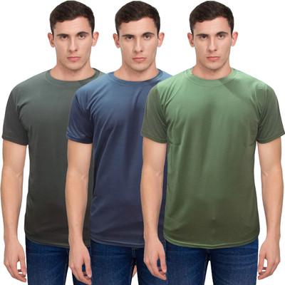TR Collection Solid Men Round Neck Multicolor T-Shirt