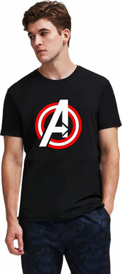 LUSSO PARIS Printed Men Round Neck Black T-Shirt
