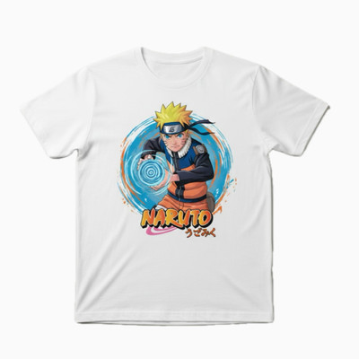 VELORA Printed, Cartoon Men Round Neck White T-Shirt