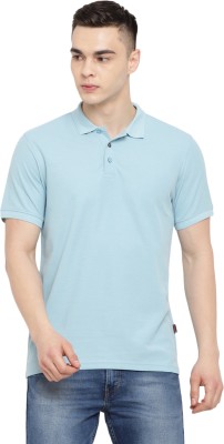 RED CHIEF Solid Men Polo Neck Light Blue T-Shirt