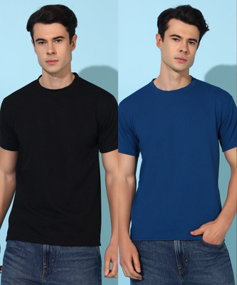 SYDNEY HILLS Solid Men Round Neck Multicolor T-Shirt