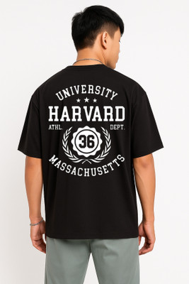 JoyandHappiness Printed Men Round Neck Black T-Shirt
