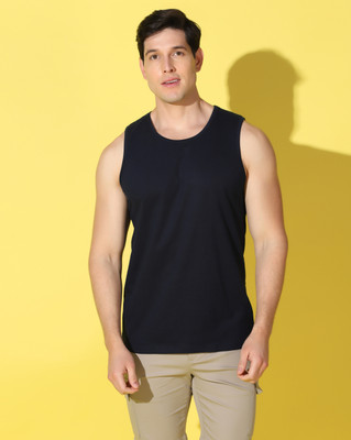 Restore Solid Men Round Neck Black T-Shirt