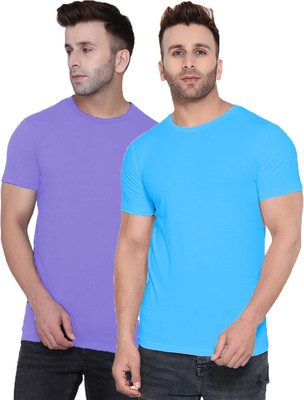 Kroptee Solid Men Round Neck Multicolor T-Shirt