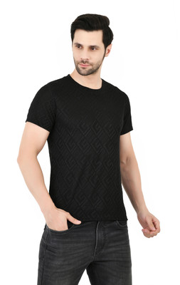 Sageware Solid Men Round Neck Black T-Shirt