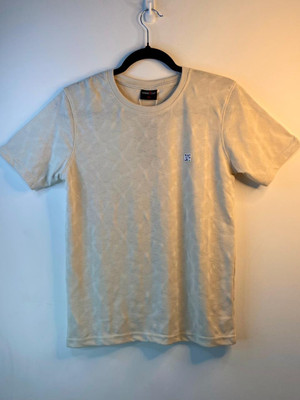 flaysian Self Design Men Round Neck White T-Shirt