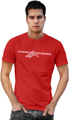 Fighterhero Printed Men Round Neck Red T-Shirt