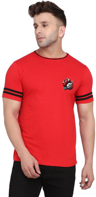 tfurnish Printed Men Round Neck Red T-Shirt