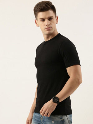 RULEDBYSUN Solid Men Round Neck Black T-Shirt