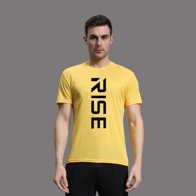 InkTees Typography Men Round Neck Yellow T-Shirt