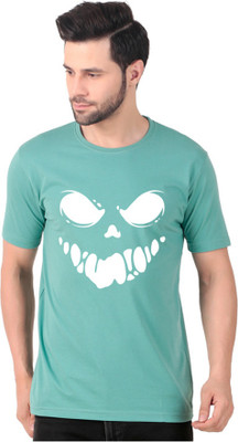 FABSTIEVE Printed Men Round Neck Green T-Shirt