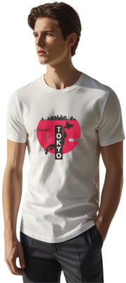 Millionemotions Graphic Print Men Round Neck White T-Shirt