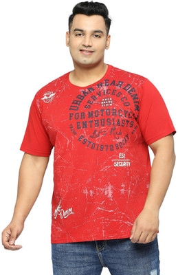 XMEX Printed, Typography Men Round Neck Maroon T-Shirt