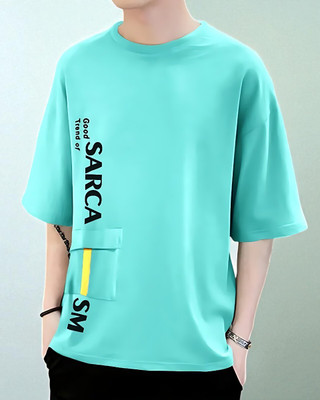 Bolderift Typography Men Round Neck Green T-Shirt