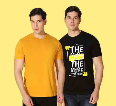 WOOSTRO Typography, Solid Men Round Neck Multicolor T-Shirt