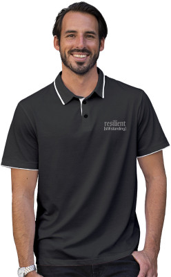 Fighterheero Printed Men Polo Neck Grey T-Shirt