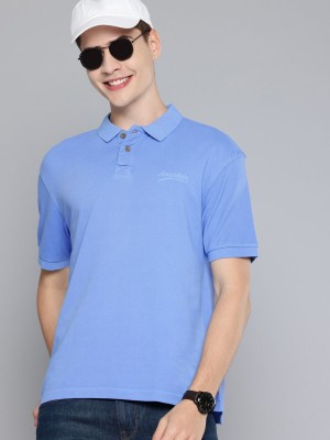 AEROPOSTALE Solid Men Polo Neck Blue T-Shirt