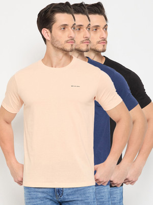 DUKE Solid Men Round Neck Multicolor T-Shirt