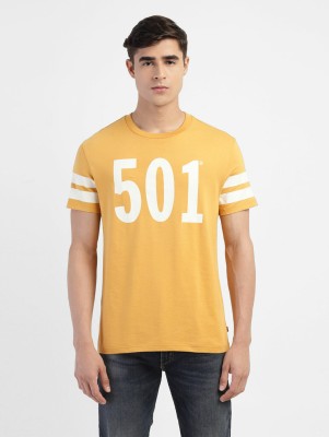 LEVI'S Graphic Print Men Round Neck Yellow T-Shirt