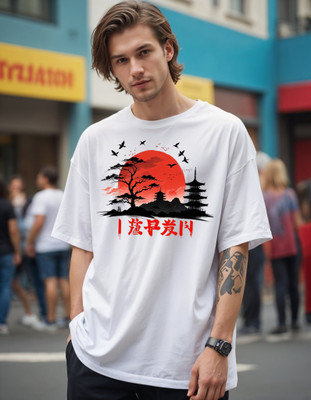 Smartees Printed Men Round Neck White T-Shirt