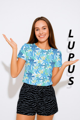 Gorangi Printed Women Round Neck Multicolor T-Shirt
