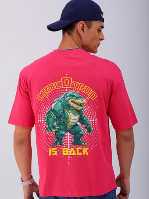 The Indian Garage Co. Graphic Print Men Round Neck Pink T-Shirt