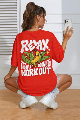 Madilyn Graphic Print Women Round Neck Red T-Shirt