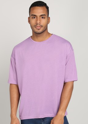 TRENDYOL MAN Solid Men Round Neck Purple T-Shirt