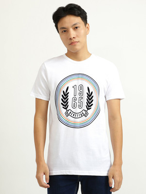 United Colors of Benetton Printed Men Round Neck White T-Shirt