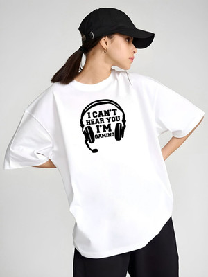 Dressberry Graphic Print Women Round Neck White T-Shirt