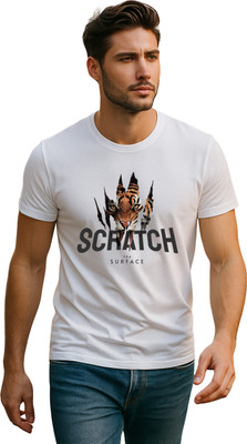 Ocean Creation Graphic Print Men Round Neck White T-Shirt